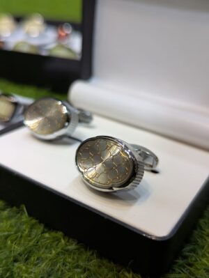 Golden Weave Oval Cufflinks